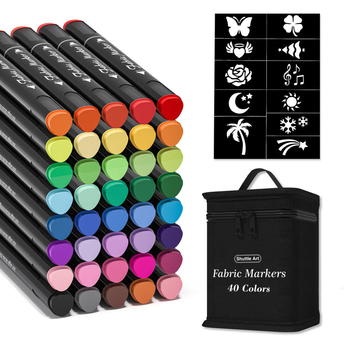 Dual Tip Fabric Markers - Set of 40