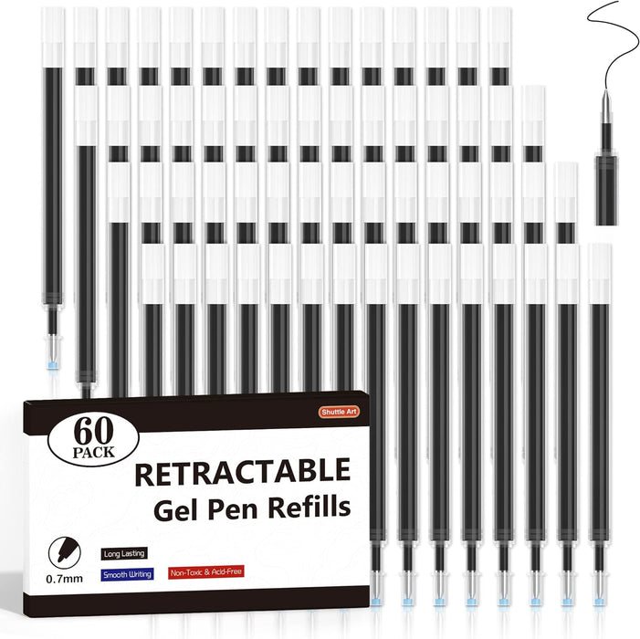 Retractable Gel Pen Refills -Set of 60