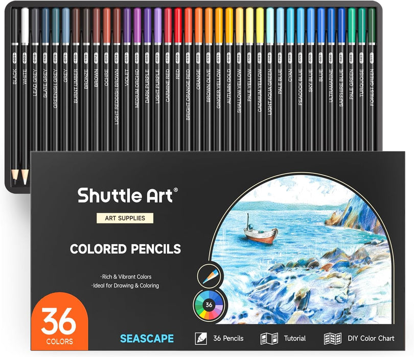 Colored Pencils, Seascape Themed- Set of 36