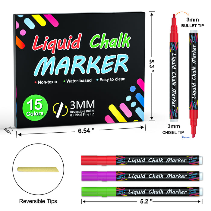 Liquid Chalk Markers - Set of 15