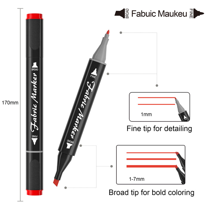 Dual Tip Fabric Markers - Set of 40