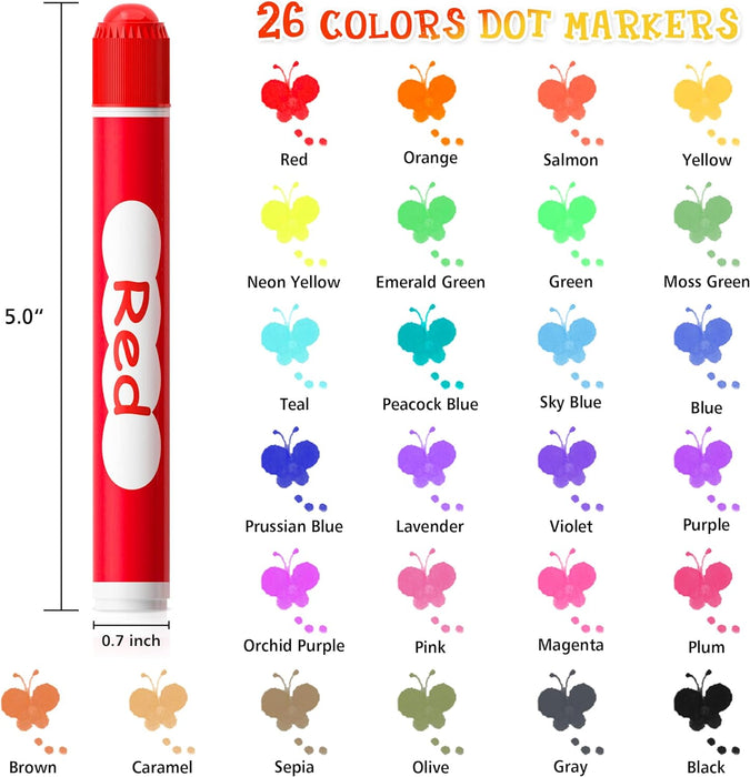 Washable Dot Markers with Free Activity Book -Set of  26