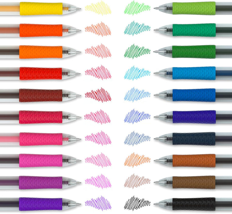 Retractable Gel Ink Pens, Medium Point(0.7mm) - Set of 20