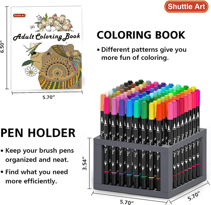 Dual Tip Brush Pens Art Markers Set of 96 Colors