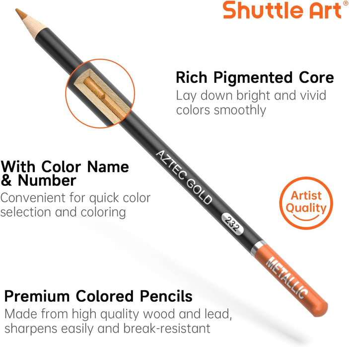Colored Pencils, Metallic Colors - Set of 60