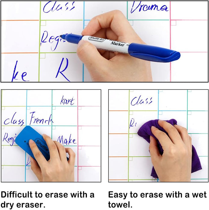 Blue Wet Erase Markers, 1mm Fine Tip - Set of 15