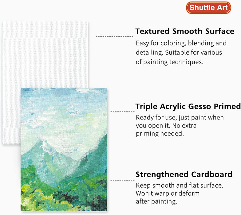 Painting Canvas Panels - Set of 36 ( 5x7, 8x10in, 18 of Each)