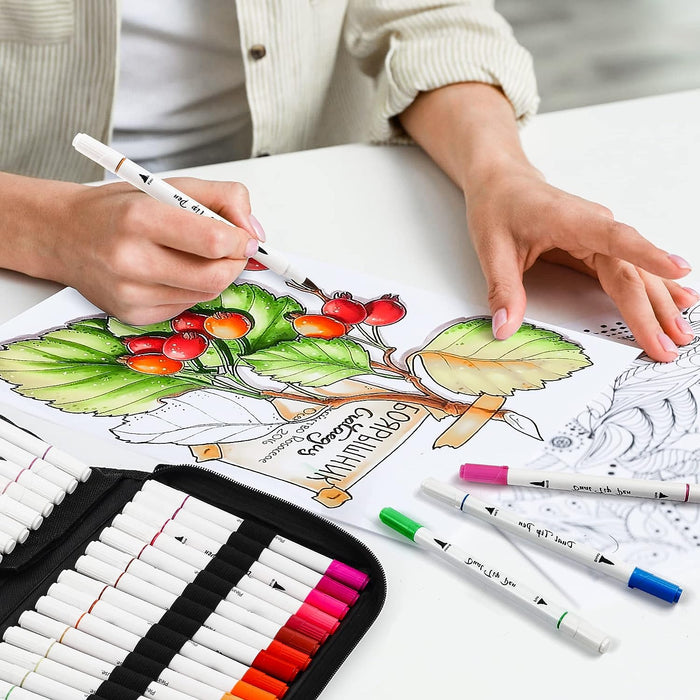 Dual Tip Brush Pens Art Markers - Set of 70 Colors