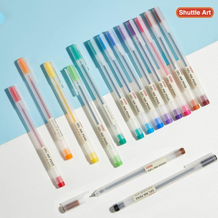 Gel Ink Ball Point Pens - Sewt of 15 Colors