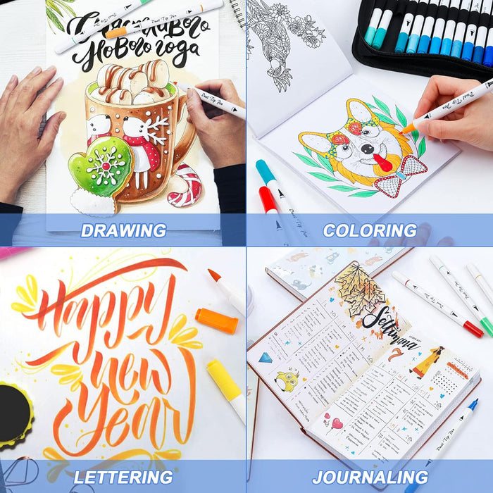 Dual Tip Brush Pens Art Markers -Set of 105 Colors
