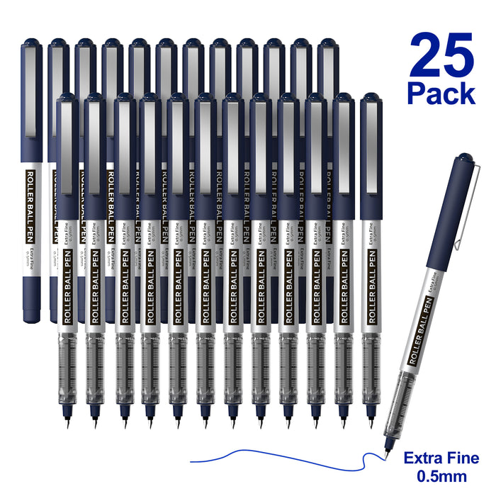 Blue RollerBall Pens - Set of 25