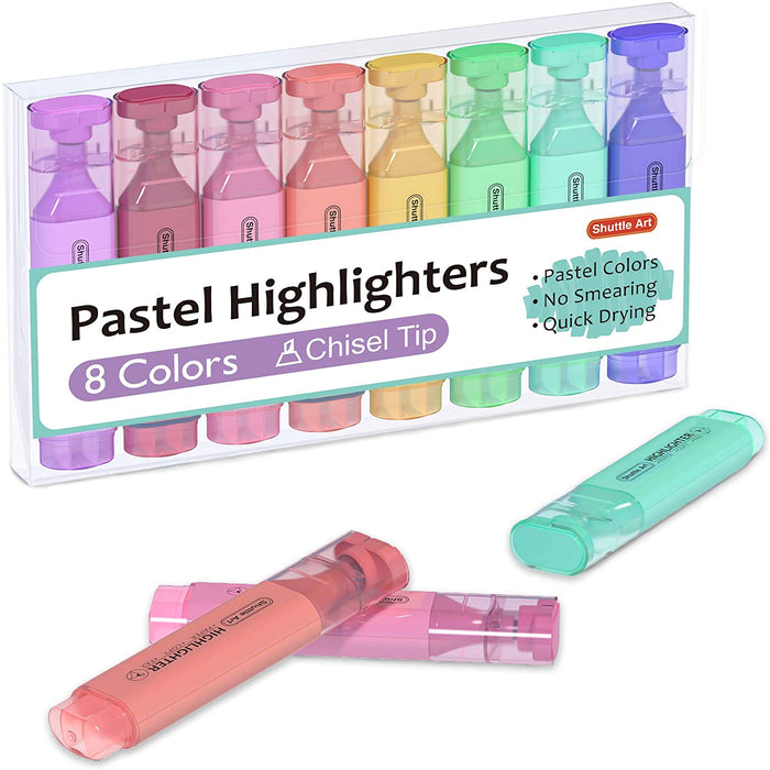 Pastel Highlighters, Macaron Colors - Set of 8