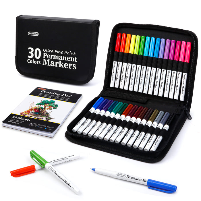 Permanent Markers, Ultra Fine Point - Set of 30