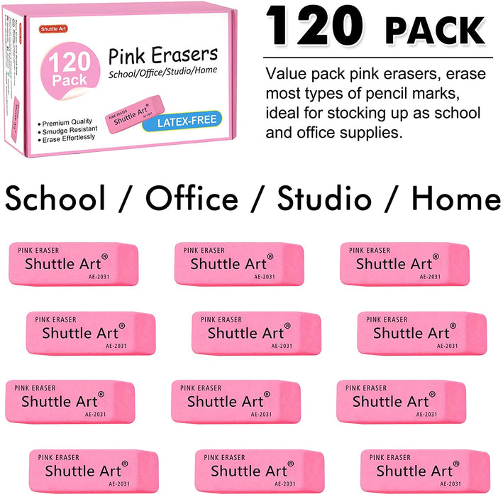 Pink Erasers - Set of 120