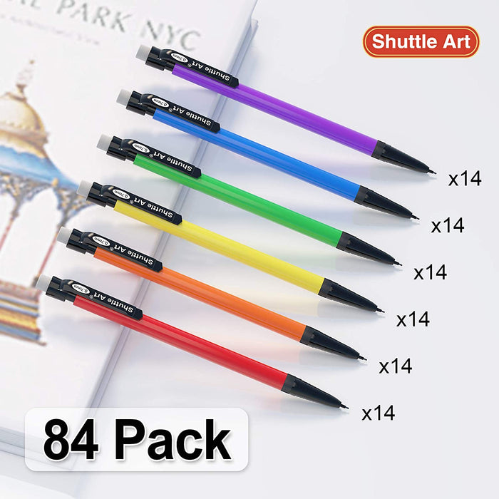 Mechanical Pencils, 6 Barrel Colors - Set of 84