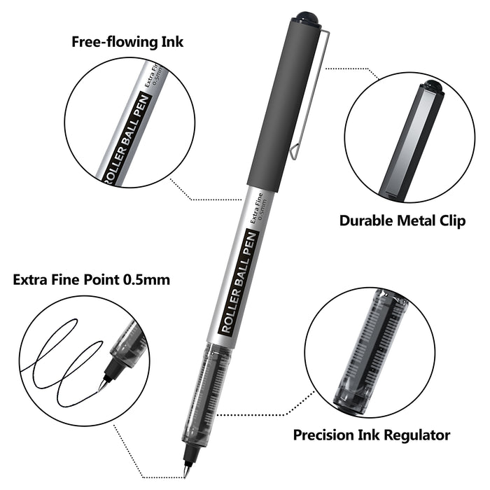 Black RollerBall Pens - Set of 25