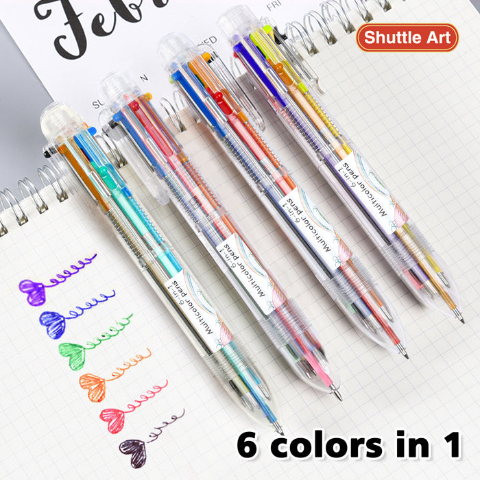 Multicolor Shuttle Pen, 6 Colors Pic - Set of 23
