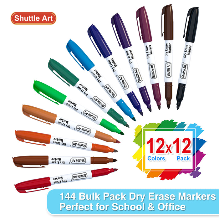 Dry Erase Markers, 12 colors - Set of 144