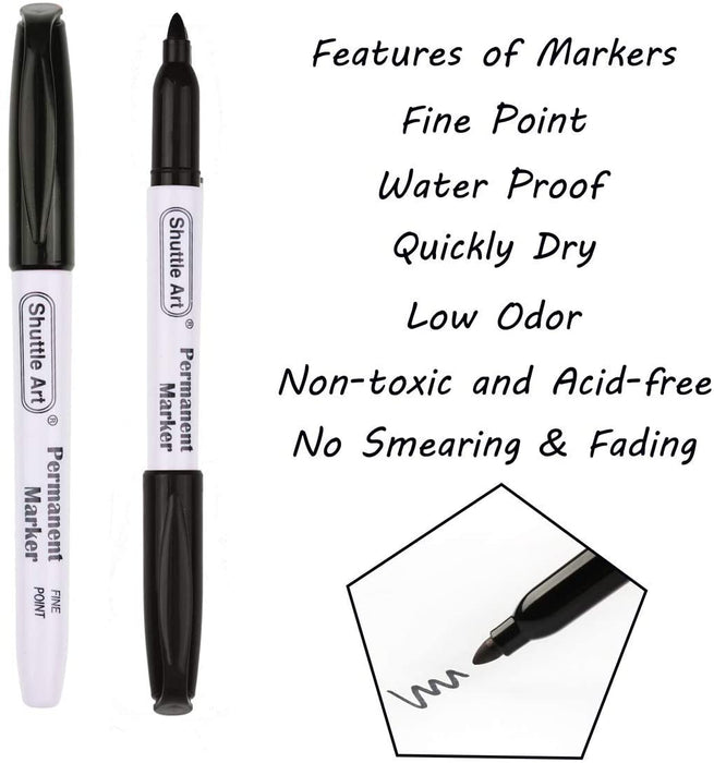 Black Permanent Markers - Set of 100