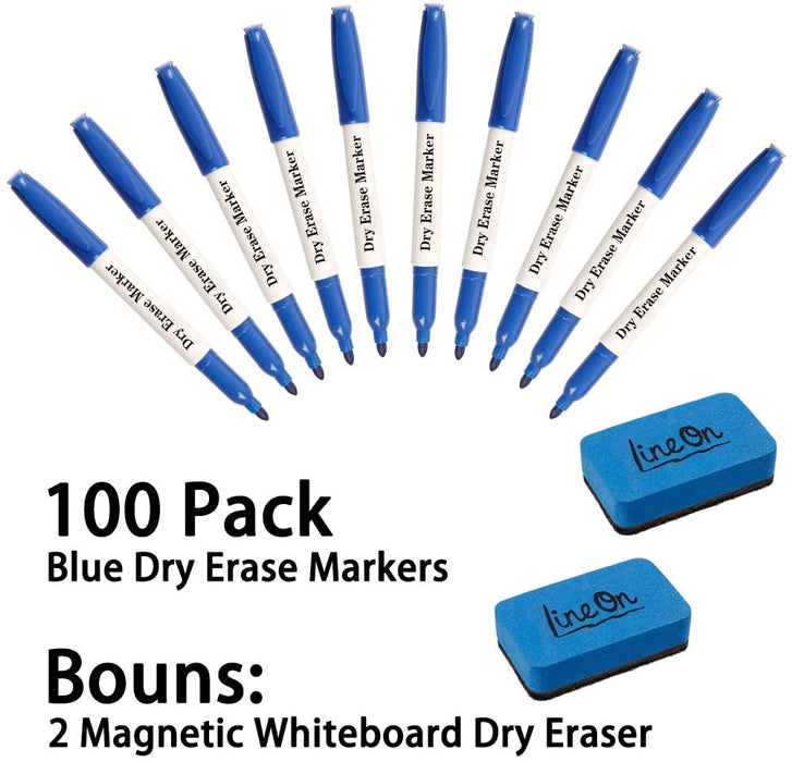 Blue Dry Erase Markers - Set of 100