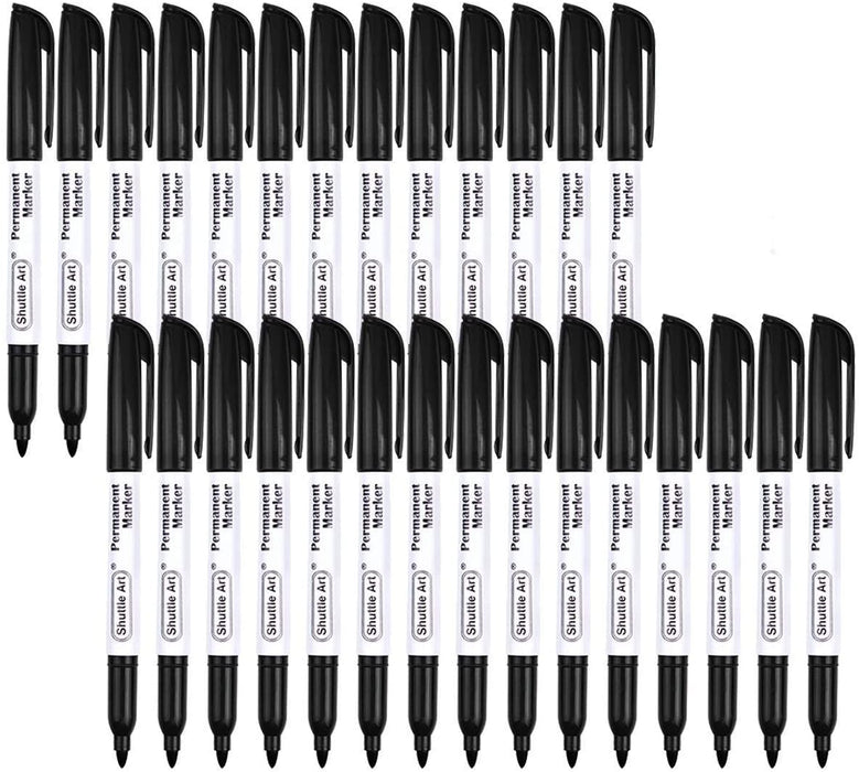 Black Permanent Markers - Set of 30
