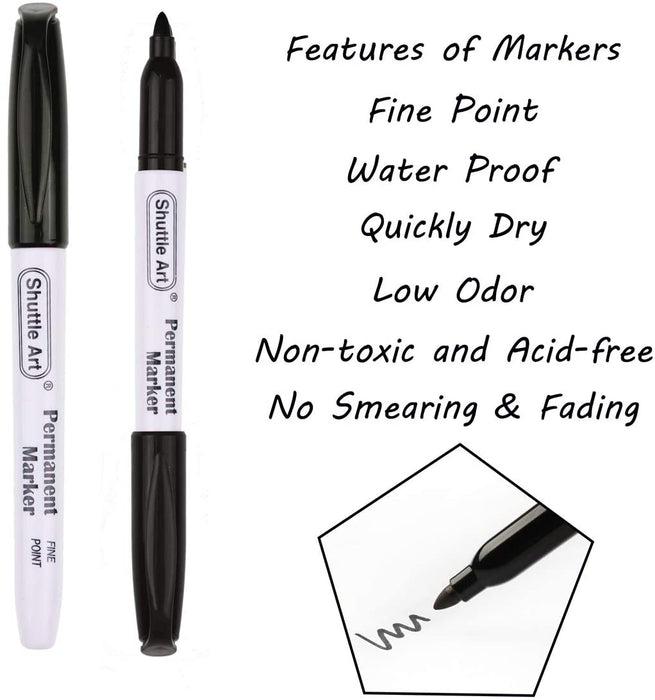 Black Permanent Markers - Set of 50