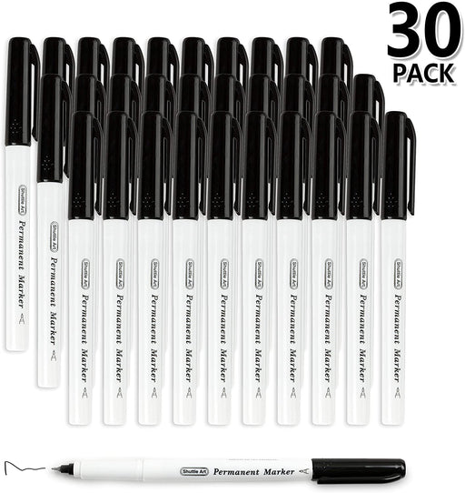 Black Permanent Markers- Set of 30, Ultra Fine Point