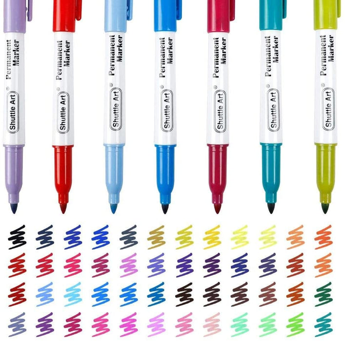 Colored Permanent Markers, Fine Point - Set of 48
