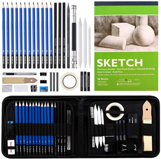 Professional Art Supply Set, Sketching and Drawing - 37 Pieces