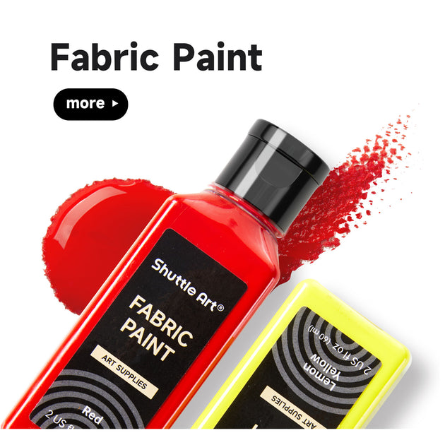  Fabric Paint, Shuttle Art 18 Colors Permanent Soft Fabric Paint  in Bottles (60ml/2oz) with Brushes, Palette, Stencils, Non-Toxic Textile  Paint for T-shirts, Shoes, Jeans, Bags, DIY Projects&Art Crafts