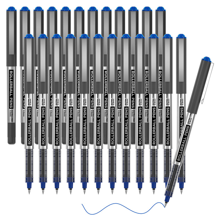 Blue RollerBall Pens - Set of 25