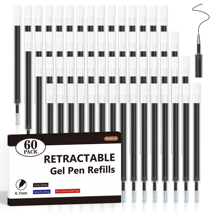 Retractable Gel Pen Refills -Set of 60