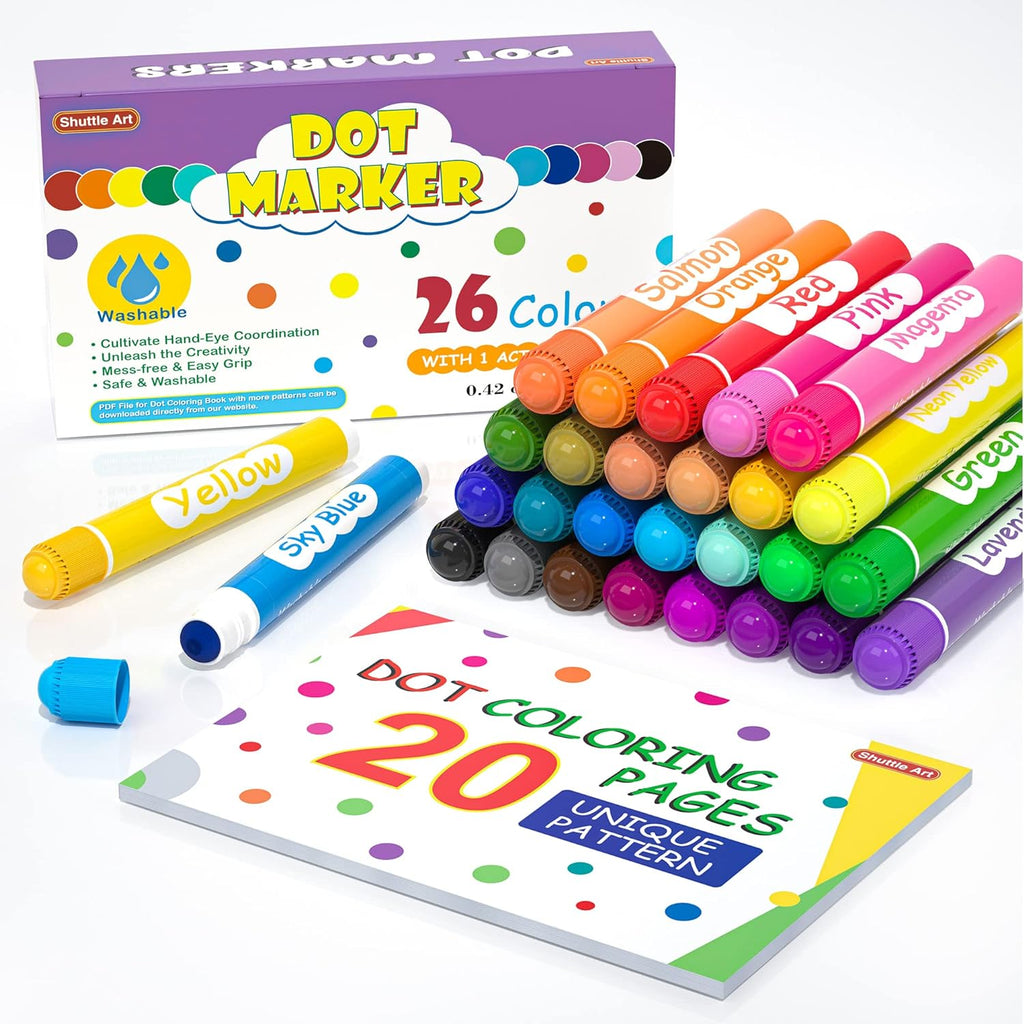 Dot Markers, 30 Colors Washable Dot Markers for Toddlers with Free Activity  Book