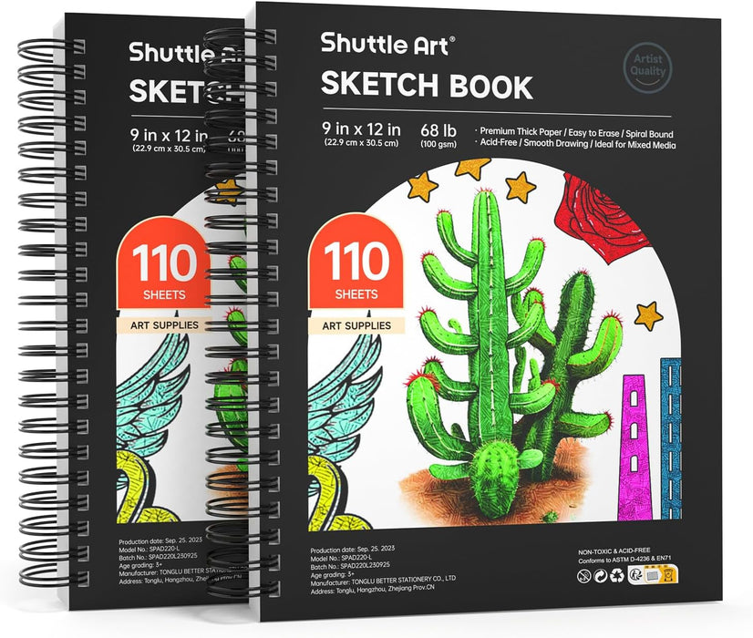Sketch Pad, 9x12” - Pack of 2(110 Sheets Each) — Shuttle Art