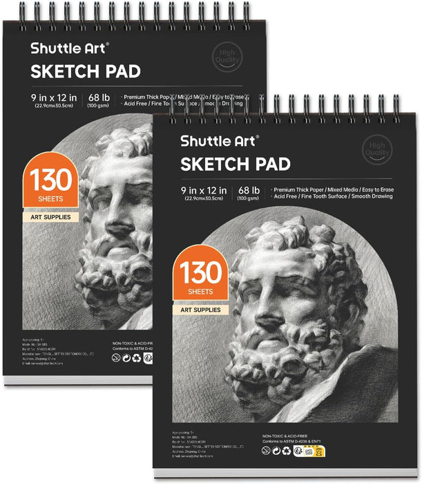 Artists Sketch Books, 260 Sheets - Set of 2