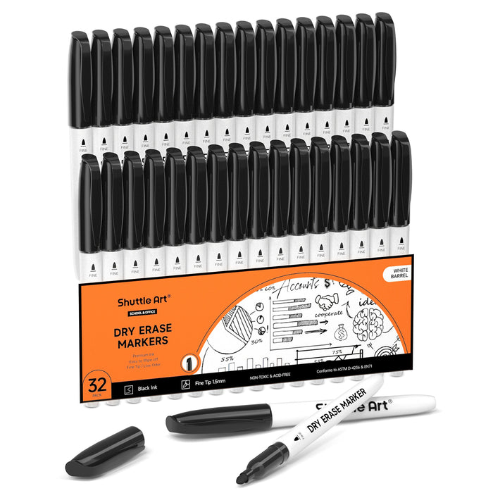 Dry Erase Markers- Set of 32  Black