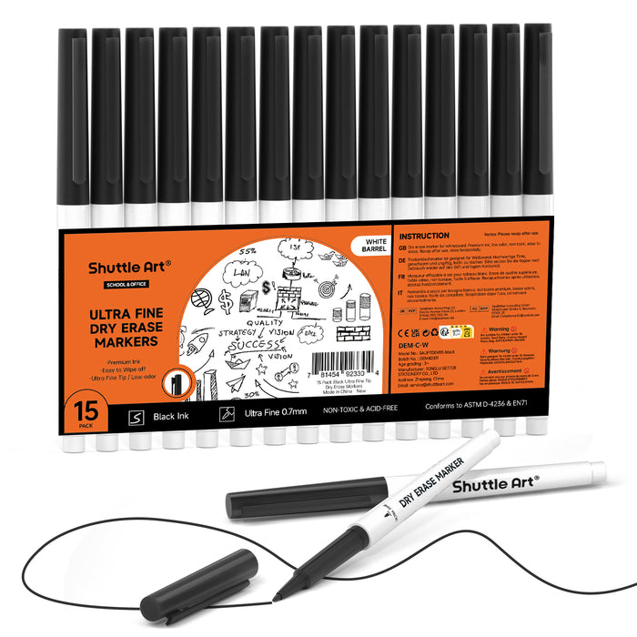 Ultra Fine Dry Erase Markers - Set of 15