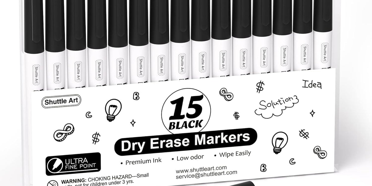INC. Ultra Fine Point Dry Erase Low Odor Markers Black, Blue, Red
