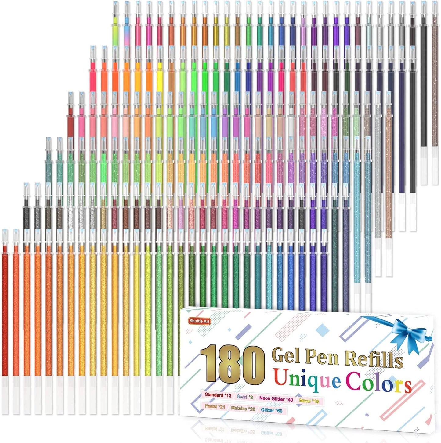 Colored Gel Pen Refills - Set of 180 Colors