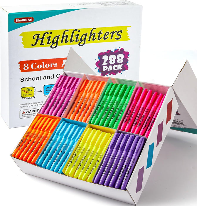 Highlighters Assorted, 8 Colors - Set of 288