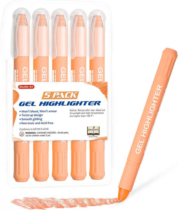 Orange Gel Highlighters - Set of 5