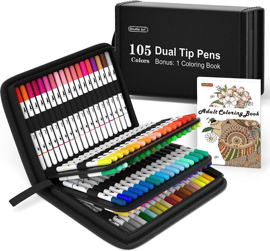 Dual Tip Brush Pens Art Markers -Set of 105 Colors