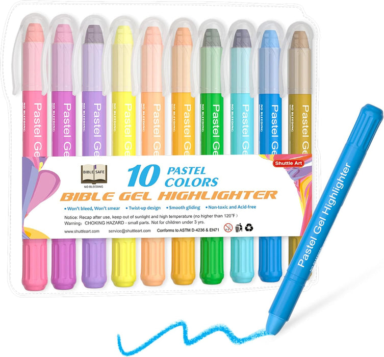 Gel Highlighters -Set of 10 Pastel Colors