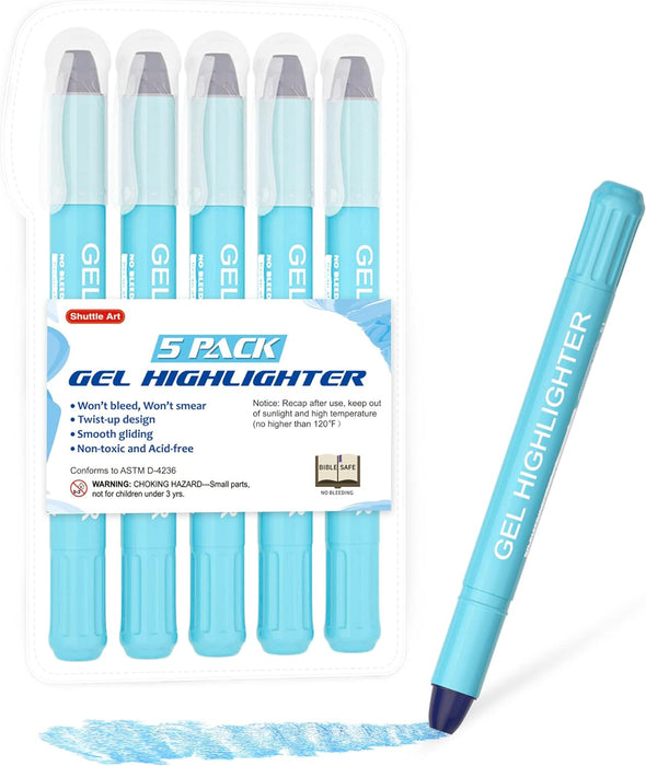 Blue Gel Highlighters - Set of 5