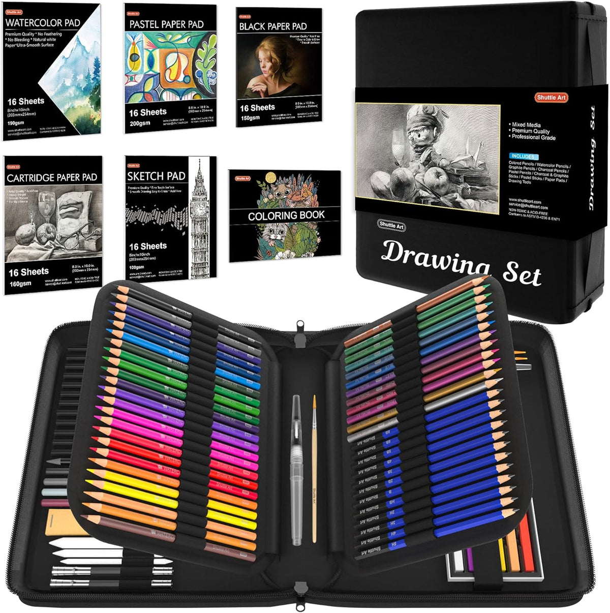 Professional Drawing Kit - Set of 124PCS — Shuttle Art