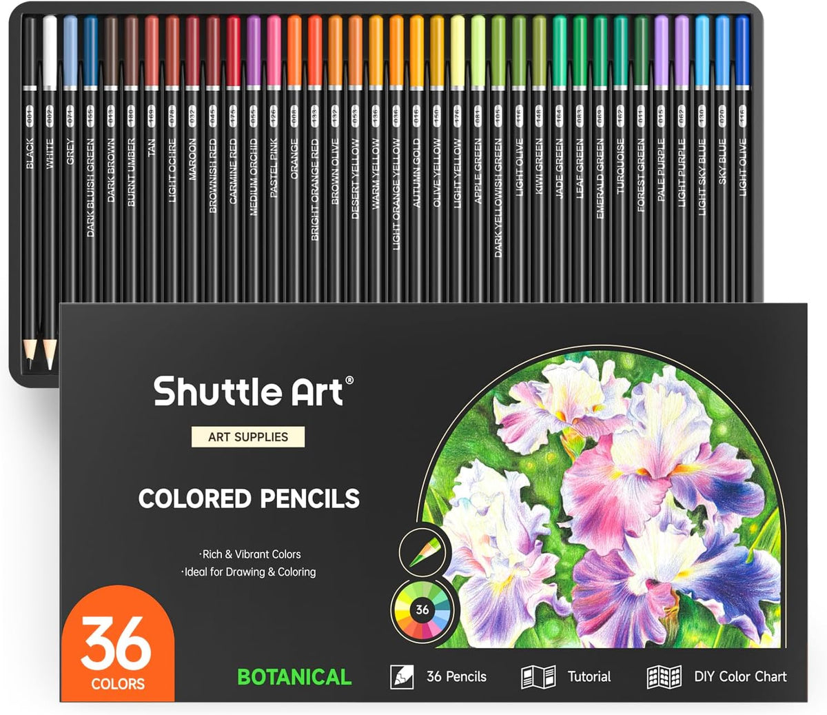 Colored Pencils, Botanical Themed Set of 36 — Shuttle Art