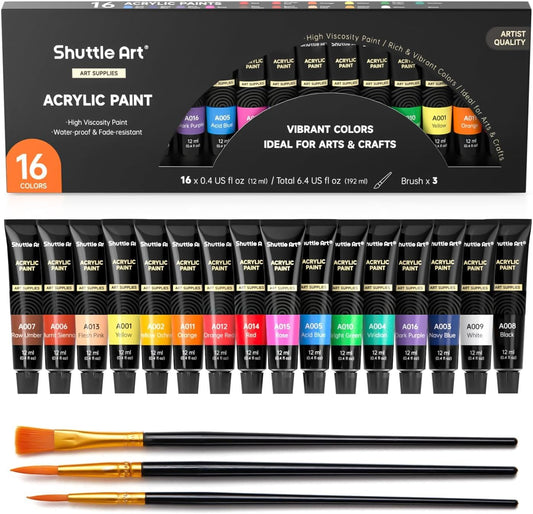 Acrylic Paint Set,12ml Tubes - Set of 16