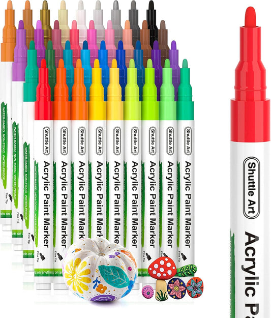 Acrylic Paint Markers, Fine Nibs - Set of 36