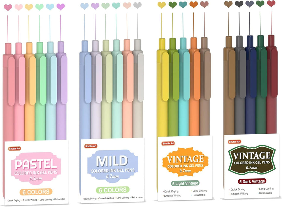 Retractable Gel Pens - Set of 22 Colors