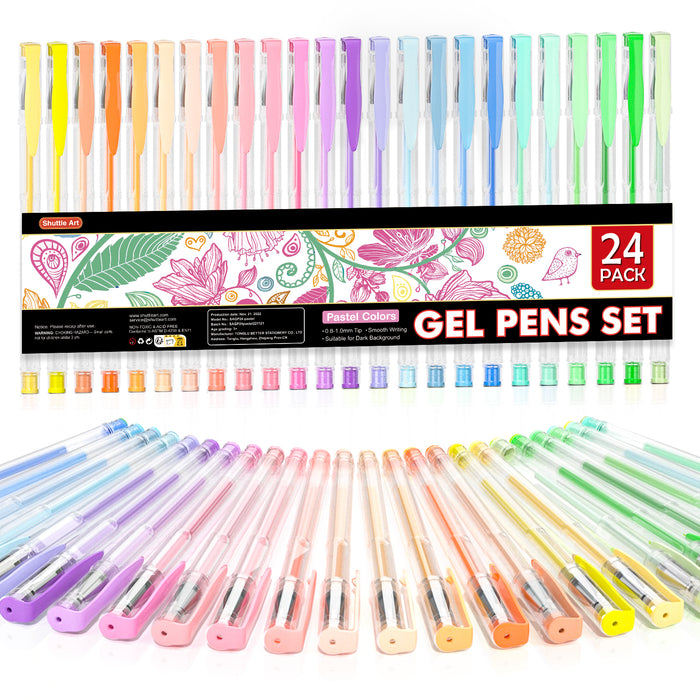 Pastel Gel Pens Set of 24 Milky Colors Gel Pen